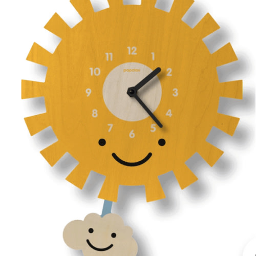 Sun Wood Pendulum Clock by Popclox – Pacifier Kids Boutique