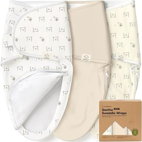 Baby Swaddle Sleep Sacks with Zipper - 3-Pack Swaddles for Newborns 0-3 Months, Infant, Baby Girls, Boys, Soft & Durable Newborn Sleep Sack, Easy Diaper Change Swaddling Blanket (Bumble Bear)