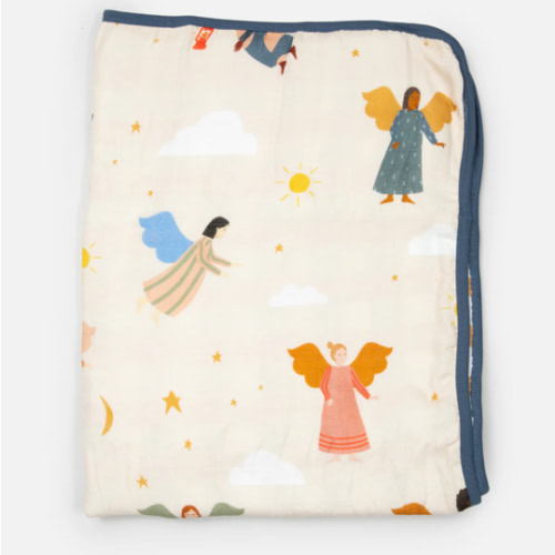 Guardian Angels Deluxe Muslin Baby Blanket Quilt