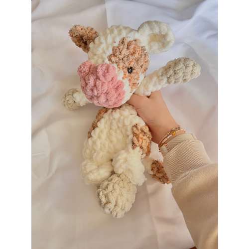 Fall Crochet Baby Cow 12” | Handmade Items for Littles, baby shower gifts, cow stuffed animal, toddler toys, crochet farm animal