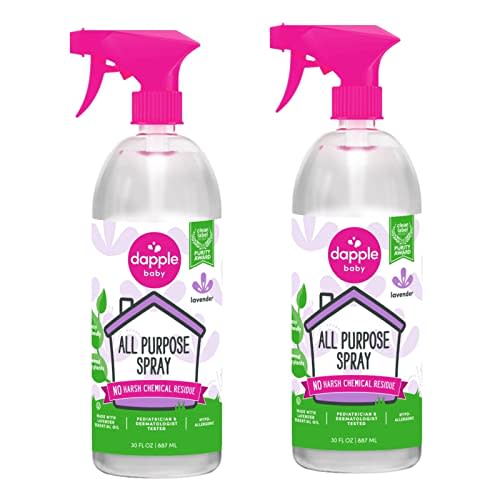 Dapple Baby All Purpose Cleaning Spray, Plant-Based, Hypoallergenic, 1 Pump Included, Lavender, 30 Ounce (Pack of 2)