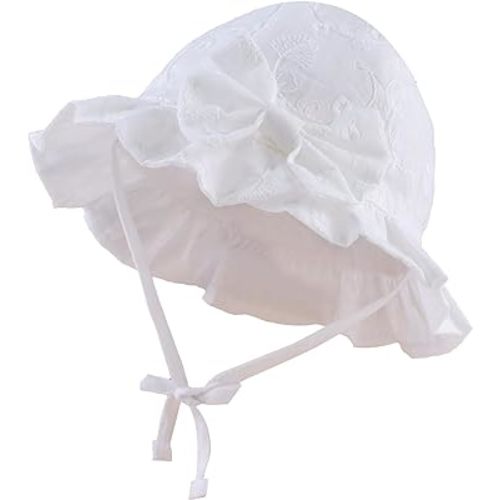 Bow Baby Girls Summer Hat Flower Toddler Girls Sun Hat Cotton Breathable Infant Hat
