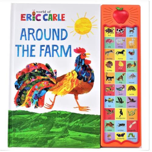 World of Eric Carle, Around the Farm 30-Button Animal Sound Book - Great for First Words - PI Kids