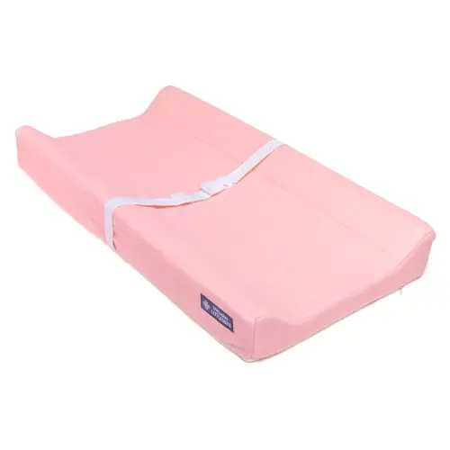 Baby Diaper Changing Pad - Soft, Waterproof Changing Pad, Non-Slip Bottom, Safety Straps & Ergonomic Contoured Design - Wipeable Changing Pad Cover Fits Standard Changing Tables & Dressers (Pink)
