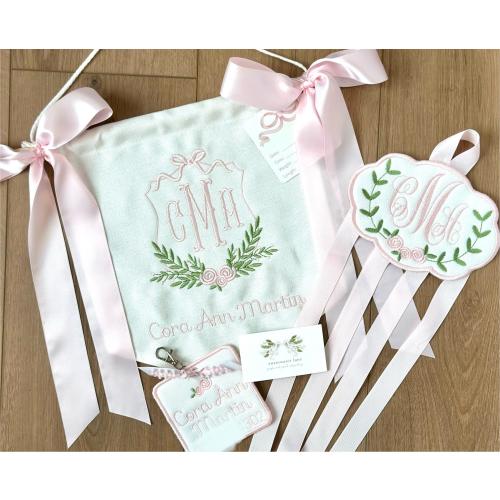 Custom Baby Banner with ROSETTES Baby Banner, Welcome Banner, Hospital Door Sign, Baby Shower