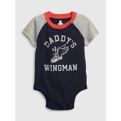 Baby 100% Organic Cotton Mix & Match Bodysuit in dad, size: 0-3 M