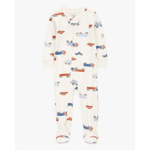 Baby Boy 1-Piece Car Print 100% Snug Fit Cotton Footie Pajamas - Ivory - Carter's | Carter's