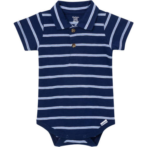 Baby Boys Navy Stripes Polo Bodysuit – Gerber Childrenswear