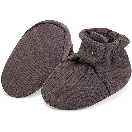 Baby Booties Organic Cotton Infant Bootie Warm Cozy Soft Sock Shoes Adjustable Boots for Newborn Boys Girls