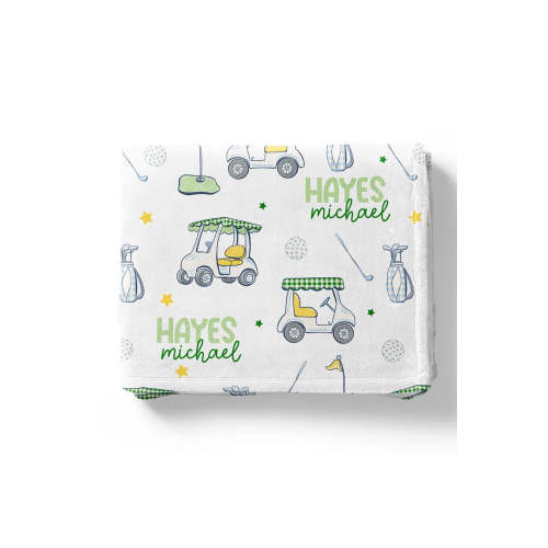 Country Club Cuties Personalized Kids Blanket | Blue