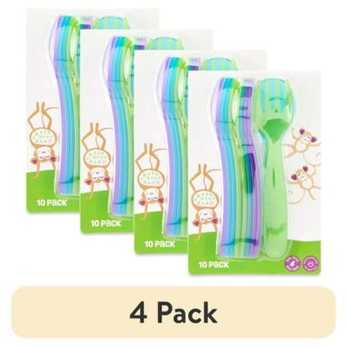 (4 pack) Parent's Choice Baby Feeding Fork & Spoon Set, Multicolor, 9+ Months, 10 Count