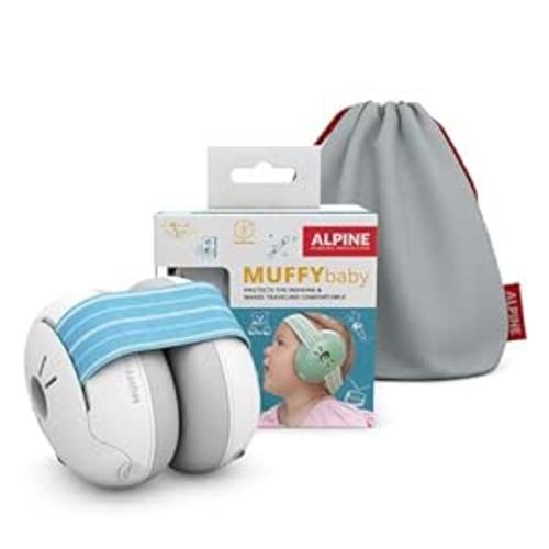 Alpine Muffy Baby Ear Protection for Babies and Toddlers up to 36 Months - CE & ANSI Certified - Noise Reduction Earmuffs - Comfortable Baby Headphones Against Hearing Damage & Improves Sleep - Blue