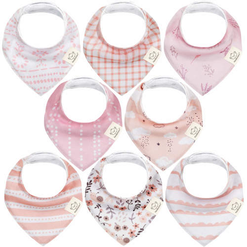 8-Pack Organic Bandana Bibs (Sweet Charm)