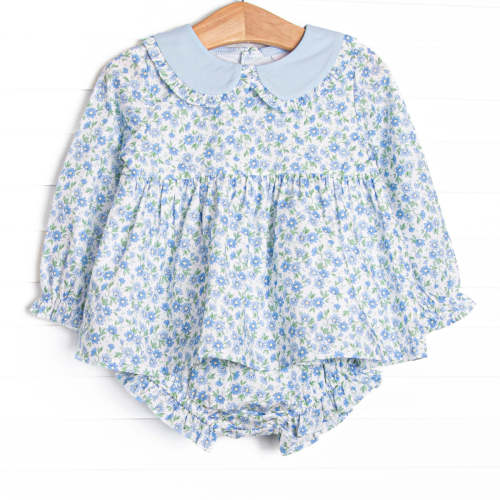 Blue Berry Blooms Diaper Set, Blue – Stitchy Fish