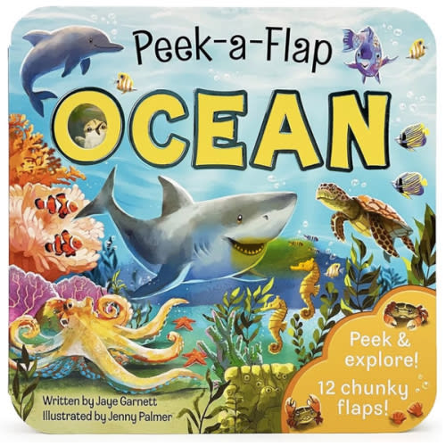 Peek-a-Flap Ocean Children's Lift-a-Flap Board Book for Children Learning about the Sea and Water Animals, Ages 2-5