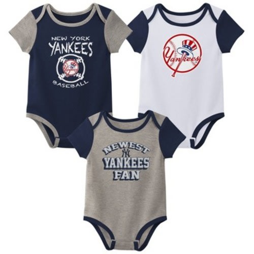 MLB New York Yankees Infant Boys' 3pk Bodysuit, Size: 6-9M