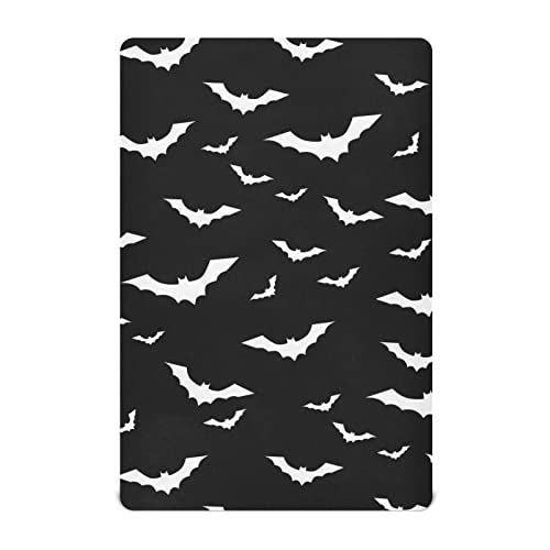 Mazeann Halloween Bats Crib Sheets Soft Breathable Fitted Baby Crib Sheets Mattress Cover for Girl Boys, 52" x 28" x 9"