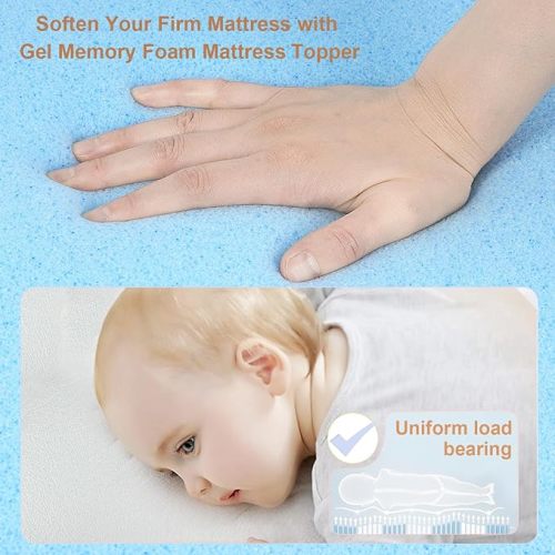 NeoBorn Baby Bassinet Mattress Pad, 30" x 15" Dual Sided Comfort Gel Memory Foam Mattress with Removable Breathable Soft Tencel Cover Fit for Dream On Me Lacy/Snoo/Moses Basket Baby Bassinet