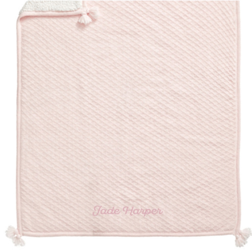 Luxe Cable-Knit Sherpa Baby Blanket