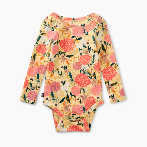 Tea Collection Printed Baby Bodysuit - Japanese Chin Pup Floral Pink, 3-6M