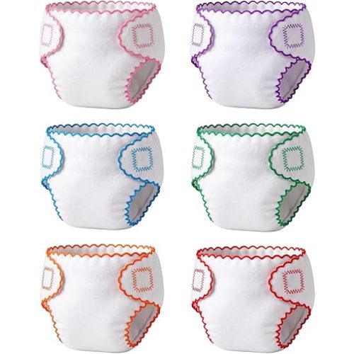 BABESIDE Baby Doll Diapers, 6 Reusable Diapers for 12-15 Inch Baby Dolls