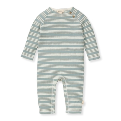 Raised Stripe Jumpsuit - Muted Blue - Newborn