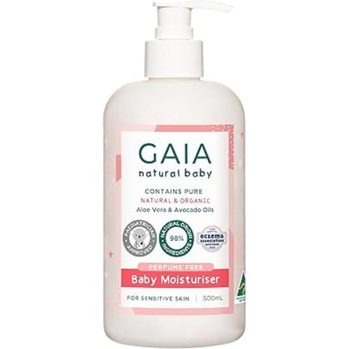 GAIA Natural Baby Moisturiser | 100% Natural Origin | Sensitive Skin formula | organic Avocado Oil | organic Shea Butter | Petrochemical Free | Perfume Free | Paraben Free | Australian Made | 500mL : Amazon.com.au: Baby