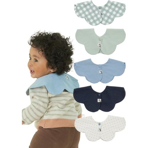 Konny Baby Bib 3/5/7-Pack Set, 360 ​​° Rotate, Soft and Absorbent Drooling for Toddler Boys Girls Baby Essentials