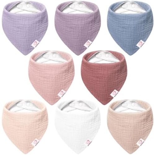 Bearmoss Muslin Baby Bibs 100% Cotton Baby Bandana Bibs for Unisex Baby
