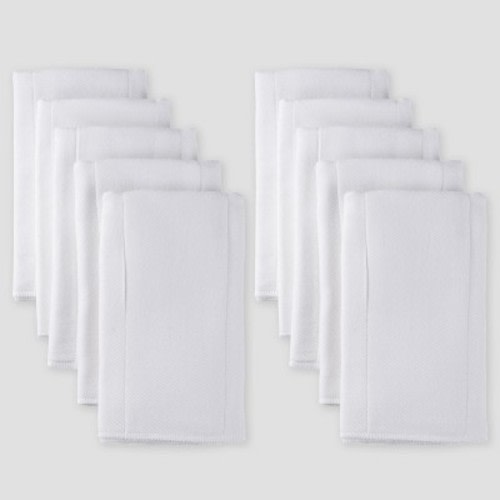 Gerber Baby Organic Cotton 10pk Prefold Gauze Diaper with Absorbent Pad - White One Size
