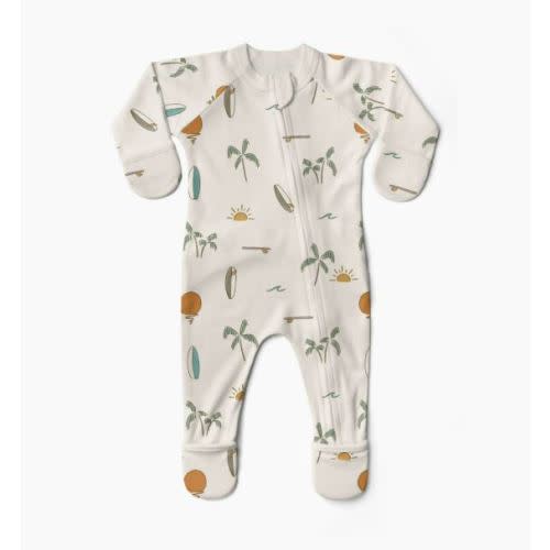 Goumi Kids Grow With You Footie- Snug Fit - Surf's Up, 0-3 M