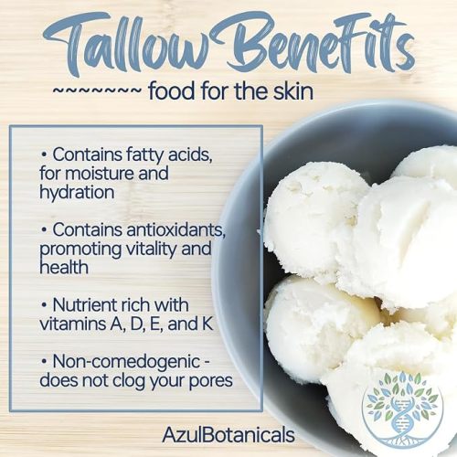 Baby Tallow Balm with Lavender Leaf and Chamomile Extract, Whipped Grass fed/finished Tallow, with Organic Ingredients for Delicate Skin (1.7 oz)