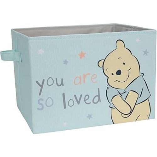Lambs & Ivy Disney Baby Winnie The Pooh Blue Foldable Storage Basket/Container