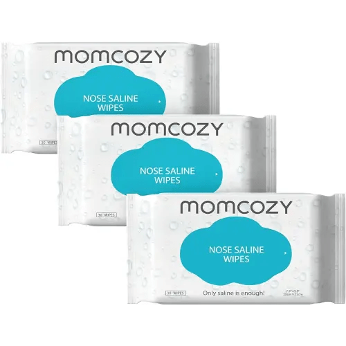 Momcozy Nose Saline Baby Wipes, 90 Count (Pack of 3)