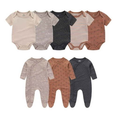 Zavbaby Unisex Newborn Essential 8-Pieces Cotton Soft Baby Layette Gift Sets,0-12M