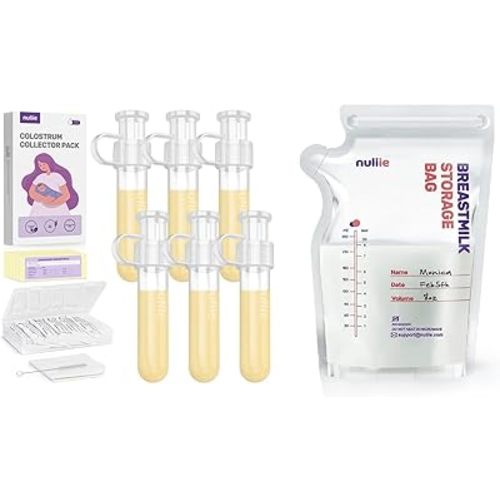 Nuliie Colostrum Collector Kit 7ml/6pcs + Nuliie 120 Pcs Breastmilk Storage Bags, BPA-Free
