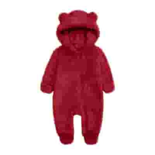 FAIWAD Newborn Baby Fleece Footie Snowsuit Unisex Winter Warm Thicken Zip Up Hooded Outfits for Girls Boys