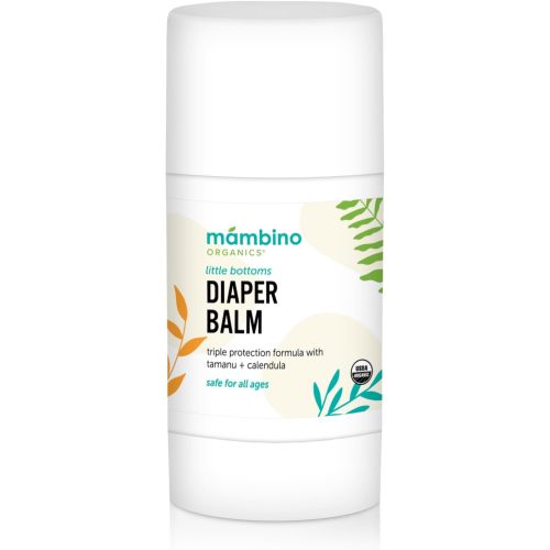 Mambino Organics Little Bottoms Diaper Balm, New & Improved Ointment Rash Cream for Diaper Rash, Calendula - Oatmeal, Cruelty-Free, 0.63 Ounces