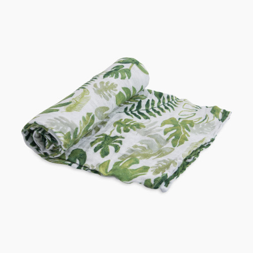 Little Unicorn Cotton Muslin Swaddle Blanket - Tropical Leaf
