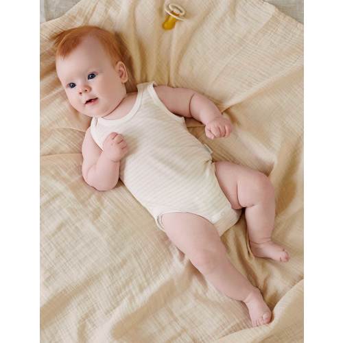 White 2 Pack Rib Bodysuit - Baby Bodysuits - Purebaby - Purebaby