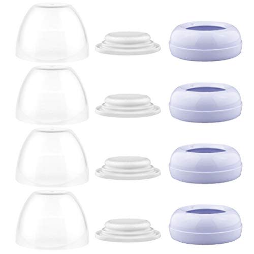 Maymom Dome Caps, Screw Rings, Sealing Discs Compatible with Avent Natural Bottles