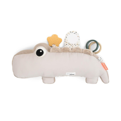 Done by Deer Croco Sand Tummy Time Activity Toy - Sensory Stimulation, Teether, Rings, Tactile Textures, Mirror, Crinkle Sounds, Jittering Crocodile Tummy