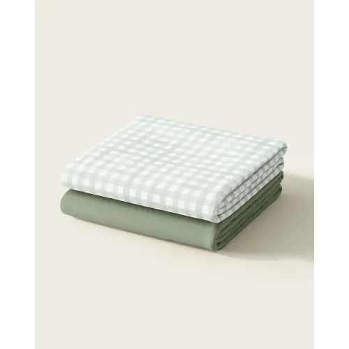 Gingham Crib Sheet Set -Nestig Mini Crib