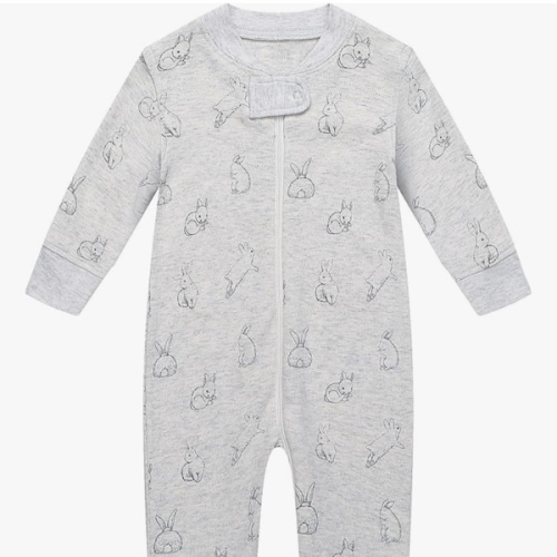 Owlivia Organic Cotton Baby Boy Girl Zip up Sleep 'N Play Pjs, Footless, Long Sleeve