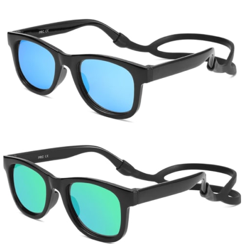 LIU·WEN Polarized Baby Sunglasses with Silicon Strap - Bendable Flexible for Infant Newborn Age 0-18 Months