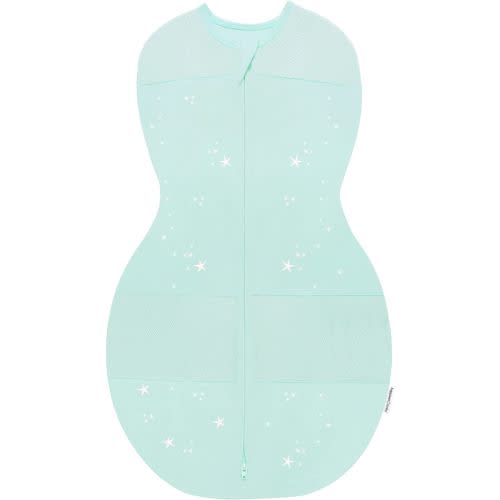 Happiest Baby Sleepea 5-Second Swaddle - 100% Organic Cotton Doctor Designed Promotes Healthy Hip Development - Teal, Medium