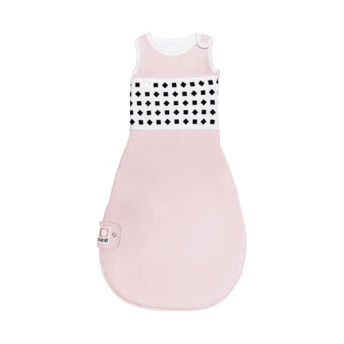 Nanit Breathing Wear Sleeping Bag – 100% Cotton Baby Sleep Sack - Works with Nanit Pro Baby Monitor to Track Breathing Motion Sensor-Free, Real-Time Alerts, Size Small, 3-6 Months, Blush Pink