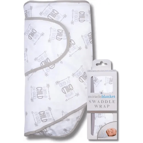 Miracle Blanket Swaddle Wrap – Help Your Newborn Sleep Longer – Soft & Secure Sleep Sack for Infants – Easy-to-Use Swaddling Blanket for a Calm Baby (Child of God)