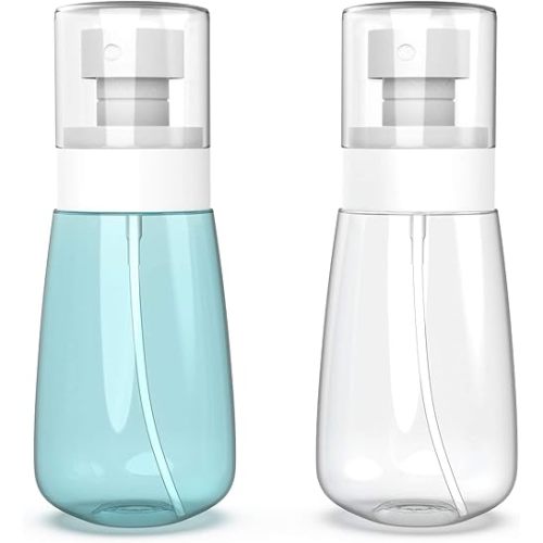 Pack 2 Small Spray Bottle Travel Size 2oz/60ml - Fine Mist Mini Empty Spray Bottles - Leak Proof - for Toners, Face & Hair Mist