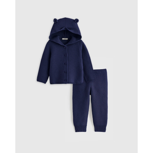 100% Organic Cotton Sweater Set in Navy